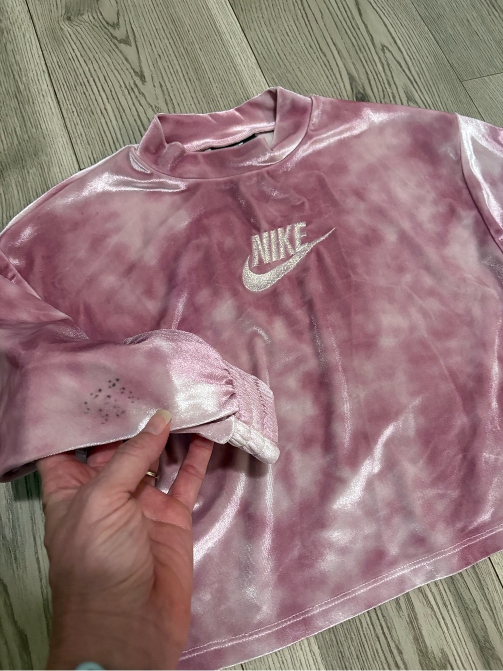 Nike Girls Pink Velour Set Size 6X - Picture 6 of 8
